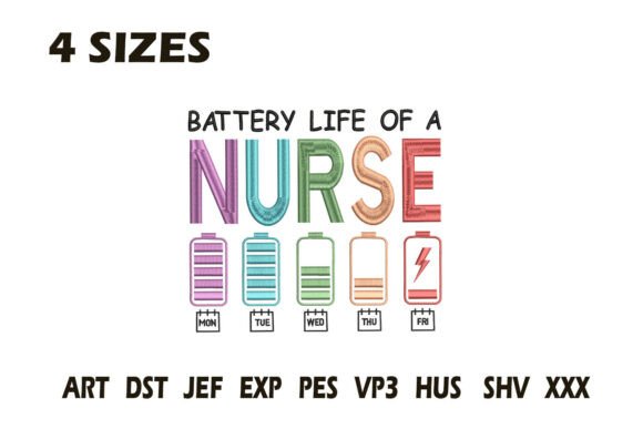 Battery Life Nurse Embroidery: A Playful Addition to Your Craft Projects