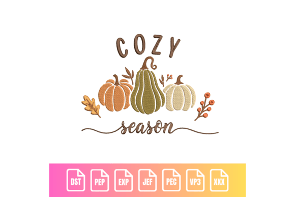 Cozy Season Pumpkin Embroidery: A Warm Autumn Design for Personalized Gifts