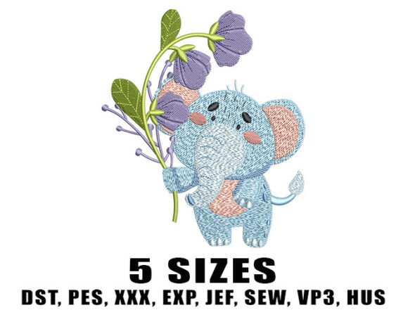 Cute Blue Elephant Embroidery Design Review