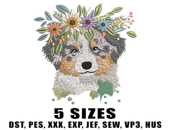 Dog Floral Wreath Embroidery Design Review for Business Use