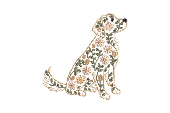 Floral Golden Retriever Dog Embroidery Review for Seasonal Projects