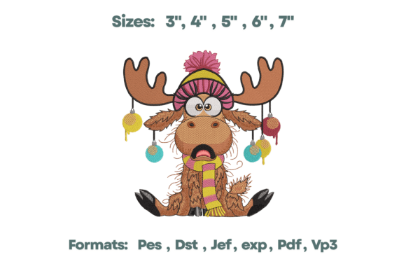 Funny Moose Ornament Chaos Embroidery: A Playful Holiday Design for Gift Makers