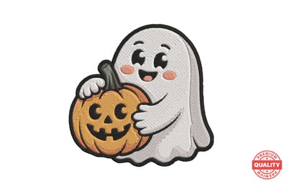 Ghost with Pumpkin Embroidery Design Review for Business Use