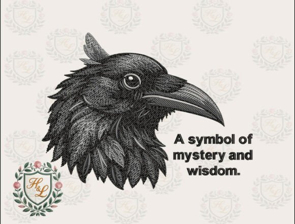 Gothic Raven Head Embroidery Files: A Bold Statement for Craft Fairs