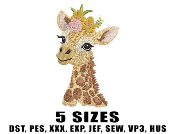 Jungle Giraffe Embroidery Design: A Versatile Addition for Baby-Themed Products