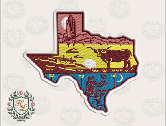 Layers of Texas Embroidery Files for Small Business Branding