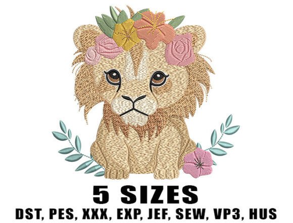 Lion Baby Cartoon Embroidery Design: A Playful Seasonal Addition
