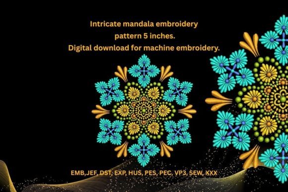 Mandala Machine Embroidery Design. 5 Review for Small Business Merch