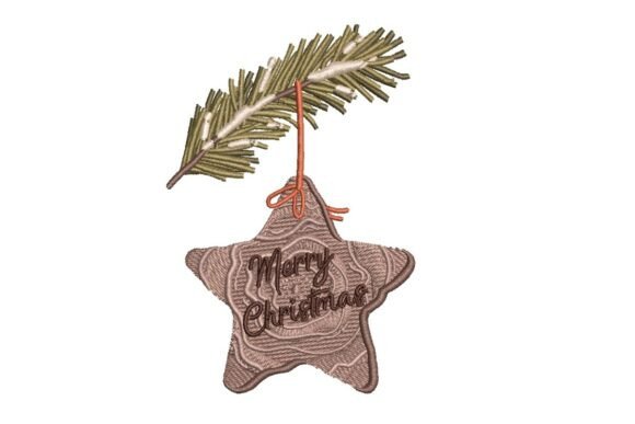 Rustic Wooden Star Christmas Ornament Embroidery Design Review