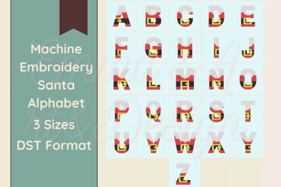 Santa Machine Embroidery Alphabet - DST for Festive Projects
