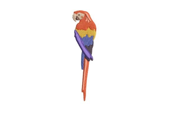 Vibrant Red Parrot Embroidery for Your Craft Shop